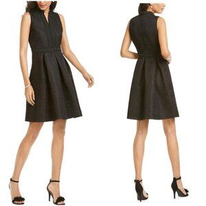 NWT Pappagallo Mock Neck Black Pleated Skirt Dress $99
